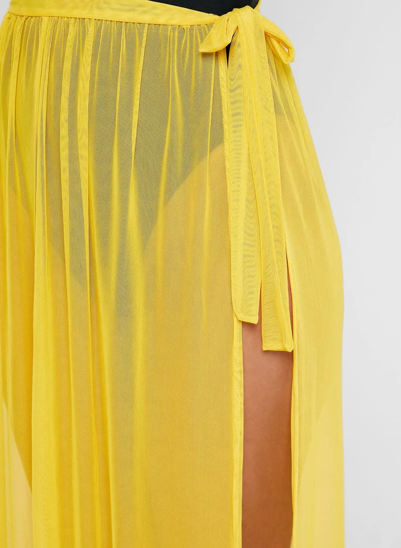 Missguided Mesh Side Tie Skirt