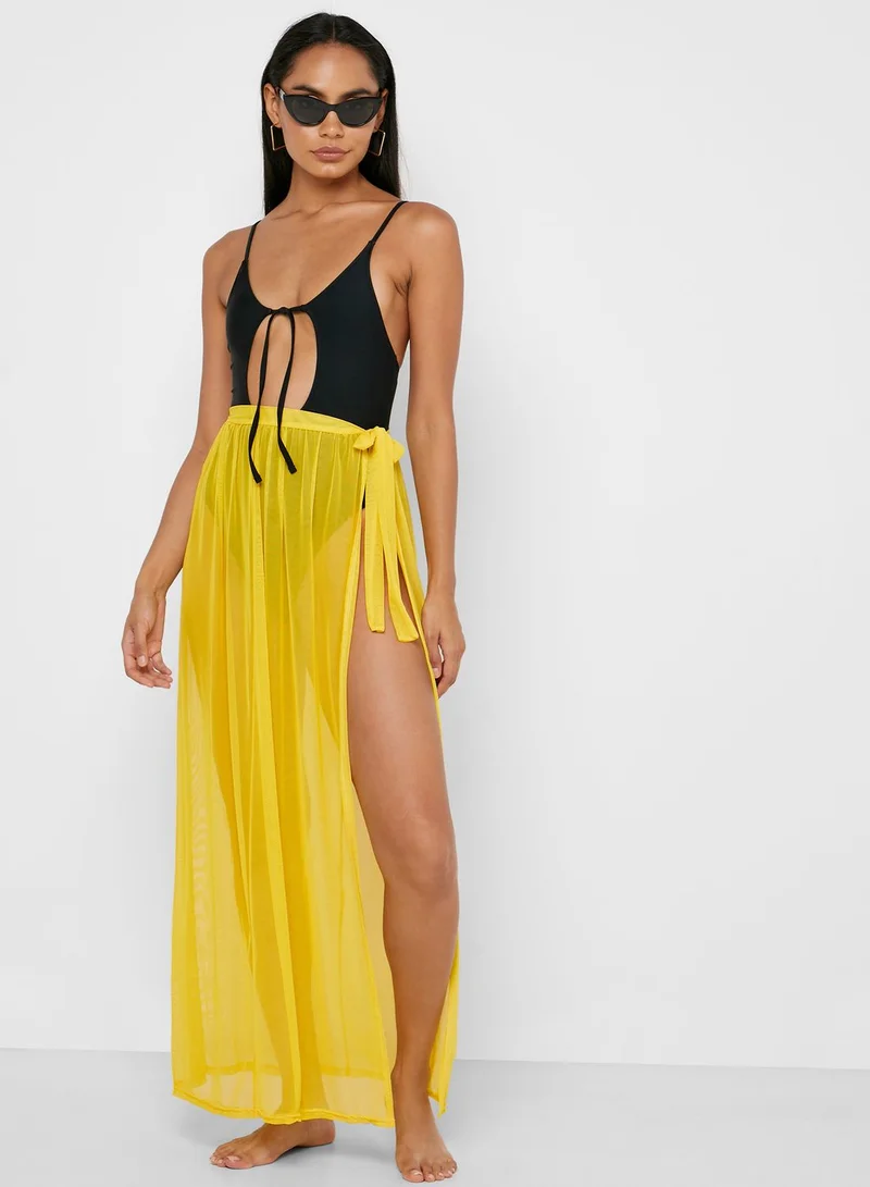 Missguided Mesh Side Tie Skirt