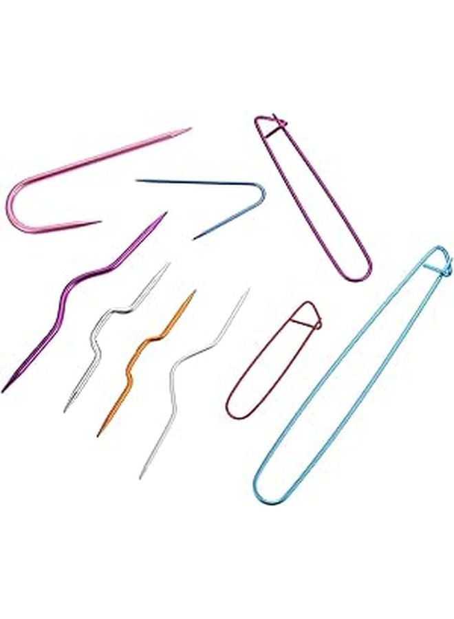 Aluminum U Shape Cable Knitting Needles 18Pcs Lightweight Durable for Stitch Holding - Image 1