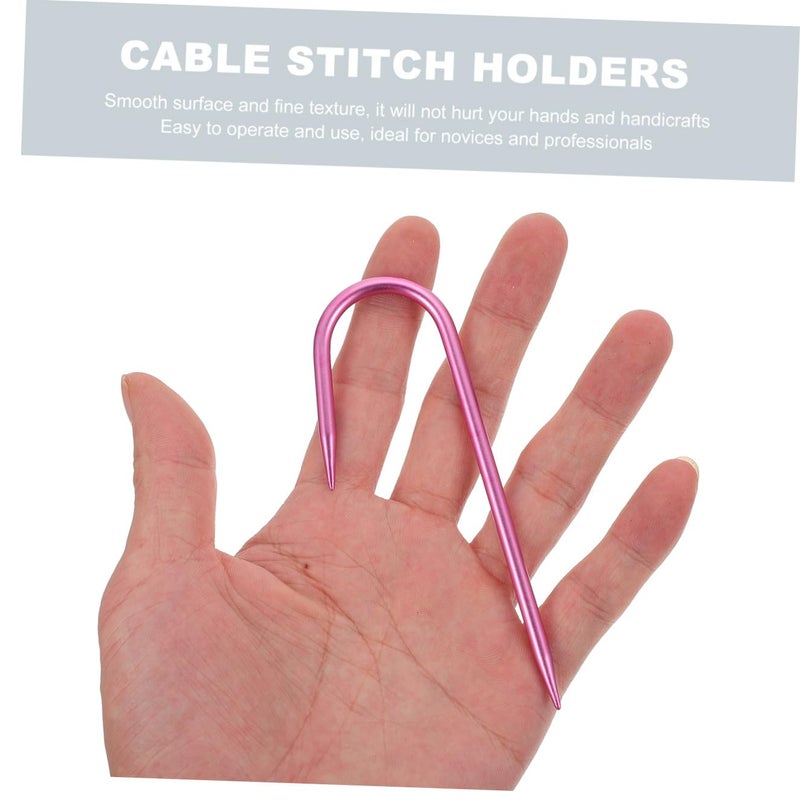 Aluminum U Shape Cable Knitting Needles 18Pcs Lightweight Durable for Stitch Holding - Image 5