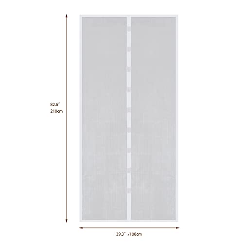 WYZworks ستارة باب شبكية مغناطيسية بدون استخدام اليدين WYZworks 83 × 39 بوصة – ستارة باب ثقيلة – شبكة بعوض للباب المنزلي، ختم مغناطيسي بدون استخدام اليدين من الأعلى إلى الأسفل - هواء نقي داخل، حشرات خارج – بيضاء - Image 2