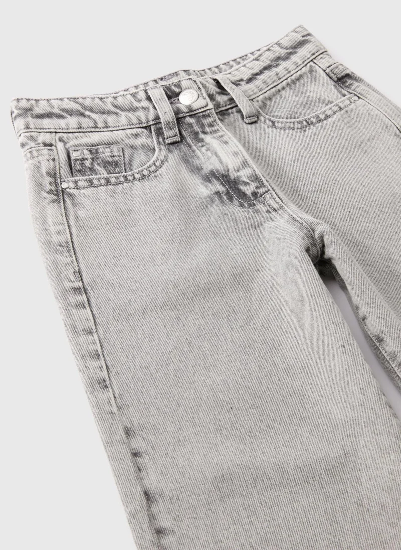 Matalan Girls Grey Wide Leg Jeans