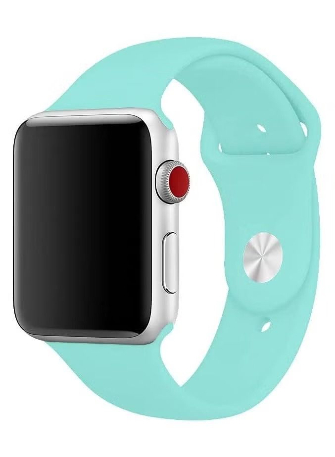 Zaboon Sports Band for Apple Watch 45mm 44mm 42mm Soft Silicone Replacement Wrist Strap Compatible with iWatch Apple Watch Series 7/SE/6/5/4/3/2/1 Marine Green  - Image 1