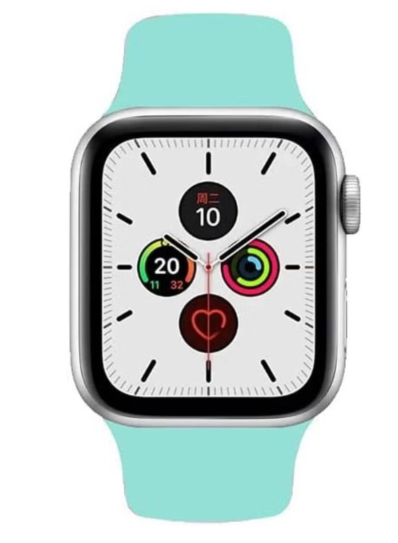 Zaboon Sports Band for Apple Watch 45mm 44mm 42mm Soft Silicone Replacement Wrist Strap Compatible with iWatch Apple Watch Series 7/SE/6/5/4/3/2/1 Marine Green  - Image 3
