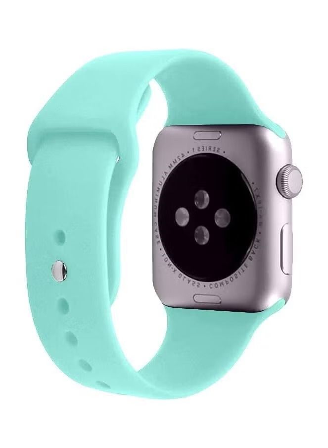 Zaboon Sports Band for Apple Watch 45mm 44mm 42mm Soft Silicone Replacement Wrist Strap Compatible with iWatch Apple Watch Series 7/SE/6/5/4/3/2/1 Marine Green  - Image 4