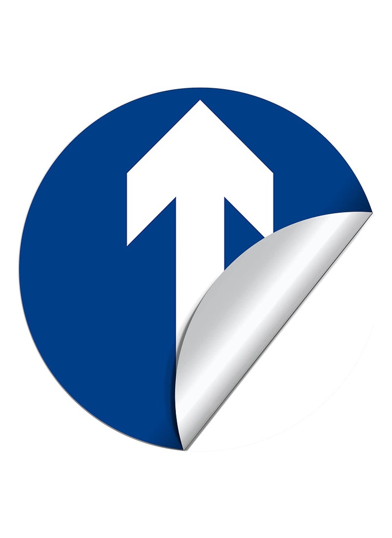 Generic Round Blue Enter Sign with White Arrow Gate Machine Entry Symbol  Self Adhesive Peel and Stick MultiPurpose Vinyl Decal  9 CM  in Diameter Pack of 4 Pcs  - Image 1