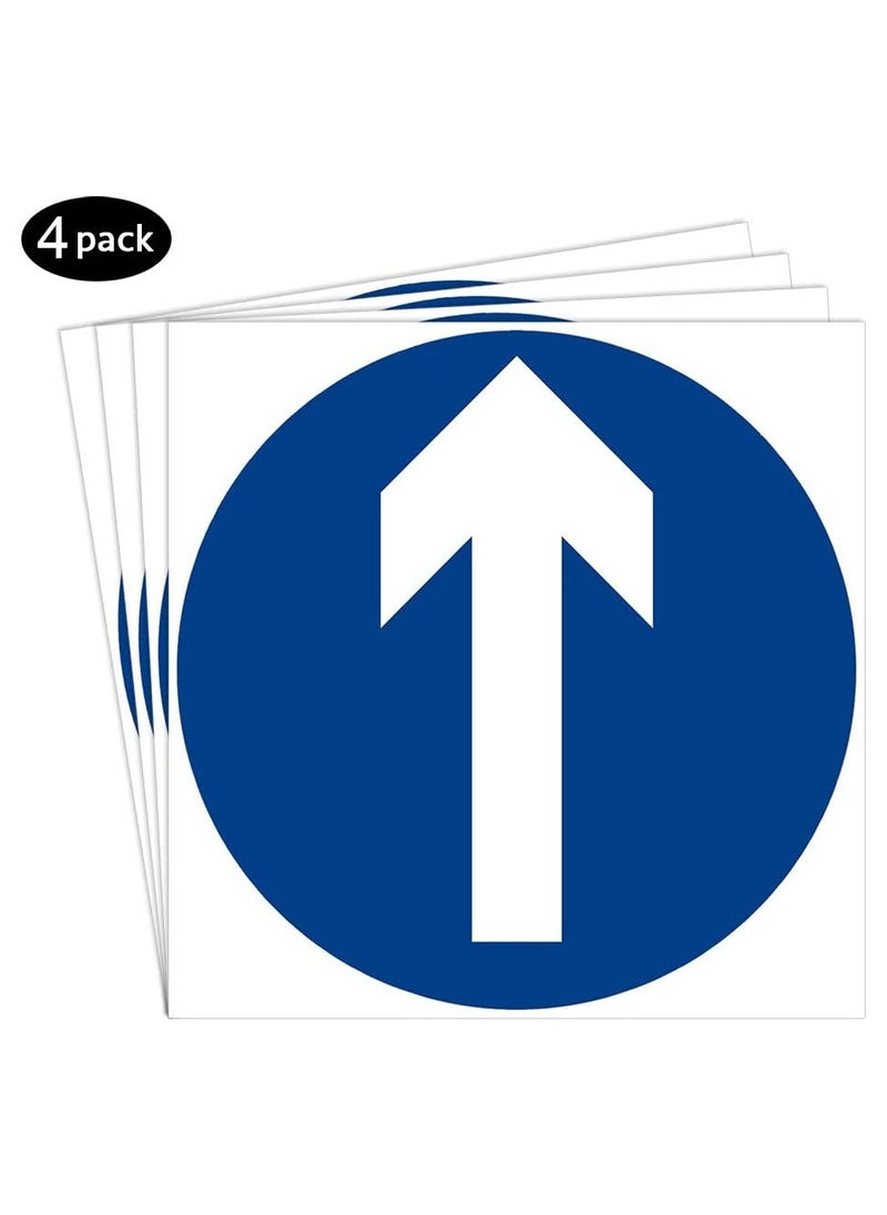 Generic Round Blue Enter Sign with White Arrow Gate Machine Entry Symbol  Self Adhesive Peel and Stick MultiPurpose Vinyl Decal  9 CM  in Diameter Pack of 4 Pcs  - Image 2