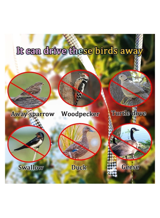 Generic 2Pcs Bird Scare Tape Ribbon PET Double Side Reflective Ribbon Tape Laser Bird Scare Repellent Flash Double Sided Reflective Holographic Tape to Keep Away Woodpecker Pigeons110m*4.8cm - Image 4