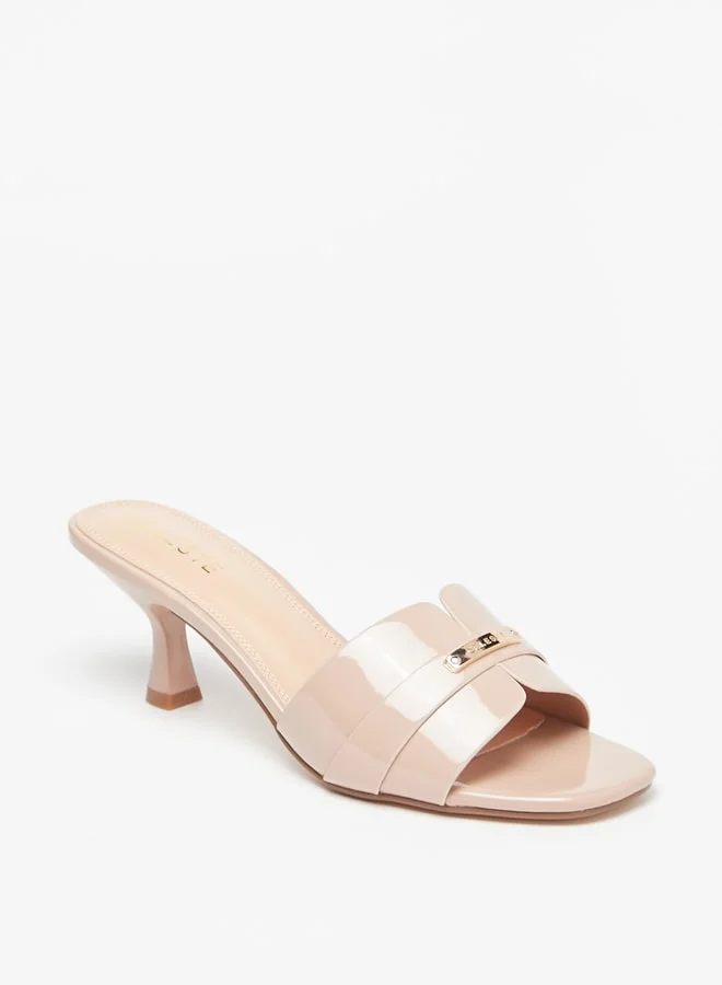 Celeste Women's Textured Slip-On Sandals with Kitten Heels