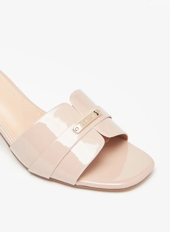 Celeste Women's Textured Slip-On Sandals with Kitten Heels