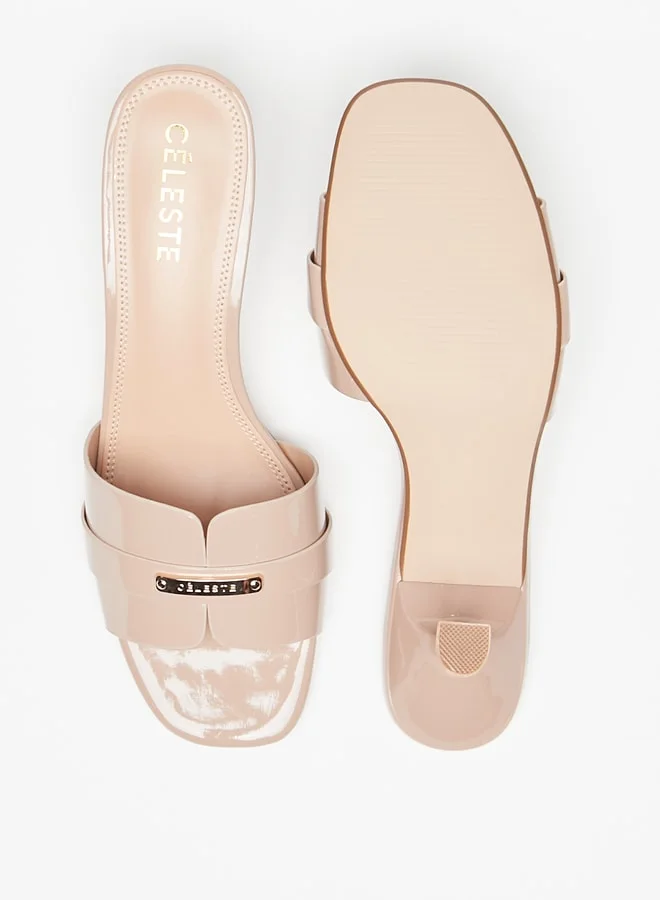 Celeste Women's Textured Slip-On Sandals with Kitten Heels