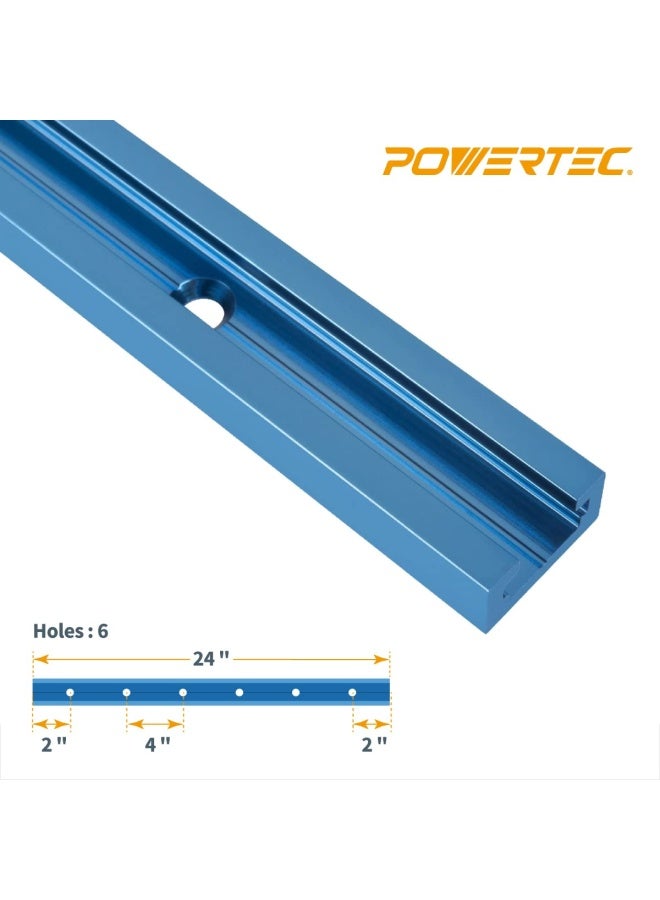POWERTEC 71118 Double-Cut Profile Universal T-Track with Predrilled Mounting Holes 2-Pack 24 - Image 2