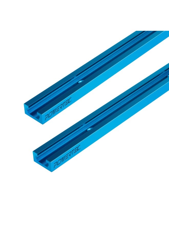 POWERTEC 71118 Double-Cut Profile Universal T-Track with Predrilled Mounting Holes 2-Pack 24 - Image 1