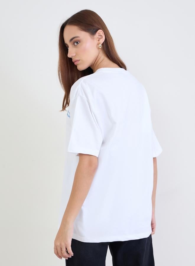 ستايلي تيشيرت واسع مُطرّز بكتابة - Image 5