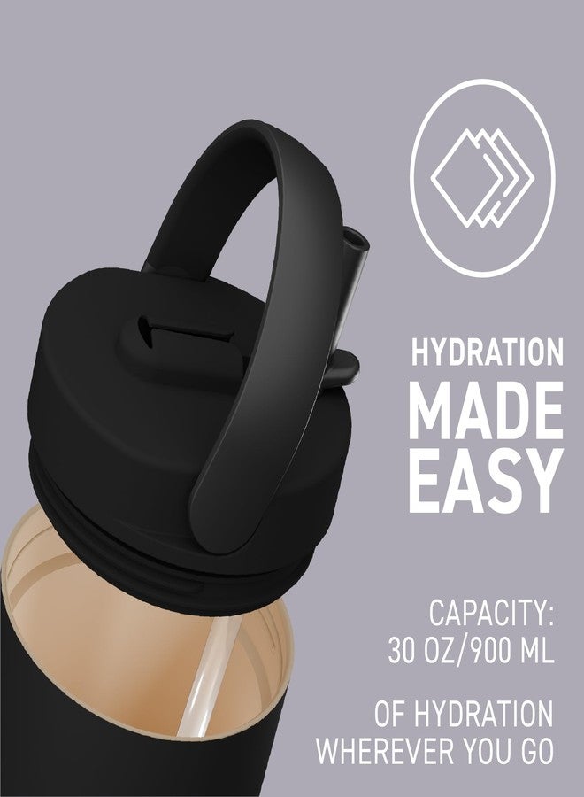 أسوبو زجاجة مياه أسوبو أوربت سعة 900 مل/30 أونصة، زجاجة أنيقة معزولة بغطاء منبثق ومقبض حمل، مثالية للقهوة المثلجة والسفر والترطيب الأنيق - Image 2
