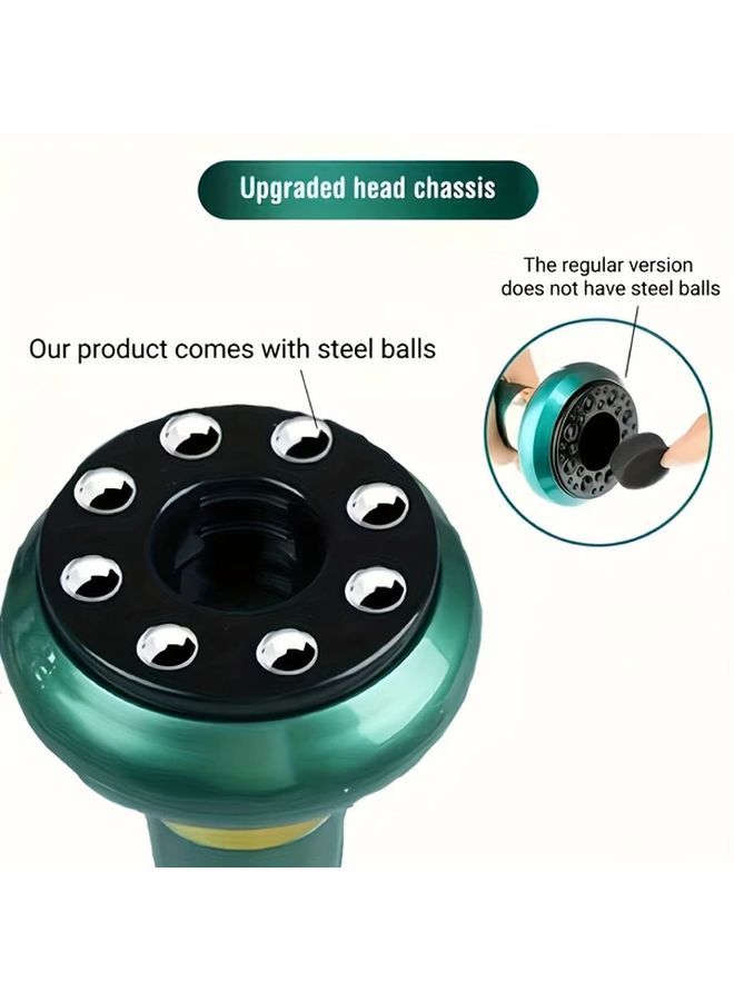 Green USB Rechargeable Handheld Cupping Scraping Massager For Neck Abdomen Thighs - Image 3