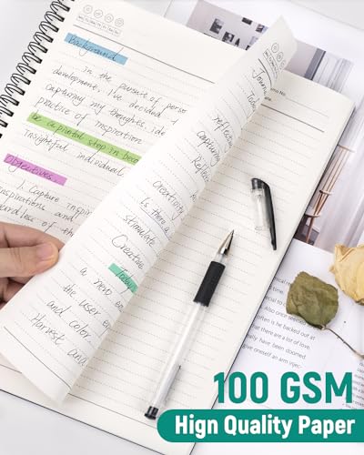 Dynta 3Packs Large Spiral Notebooks 8.5 "x 11" Lined College Ruled Journals for Work, School, Good for Students and Office, 160 Pages/80 Sheets with 100 GSM Lined Paper(3 Colors) - Image 4