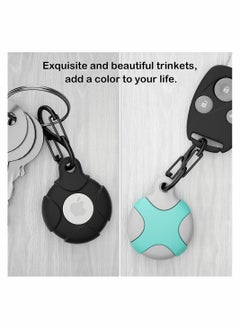 KASTWAVE 2 Pack Case for Apple AirTag with Keychain Ring Silicone Waterproof Anti Scratch Protective Tracker Cover Compatible AirTags Pets Keys Luggage Backpacks Black  - Image 5