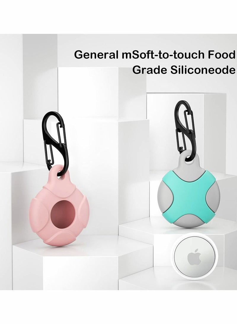 KASTWAVE 2 Pack Case for Apple AirTag with Keychain Ring Silicone Waterproof Anti Scratch Protective Tracker Cover Compatible AirTags Pets Keys Luggage Backpacks Black - Image 3