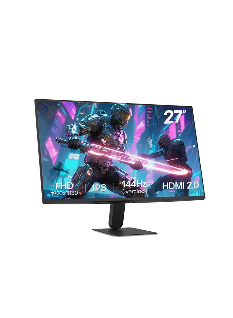 عرب جيمرز مجموعة ألعاب كمبيوتر كاملة - معالج Intel Core i5-12400F، بطاقة رسوميات NVIDIA RTX 5060 8GB، ذاكرة وصول عشوائي 16GB، قرص NVMe SSD سعة 1TB، شاشة FHD 144Hz بحجم 27 بوصة، إضاءة RGB، نظام تشغيل Windows 11 Pro - أسود - Image 3