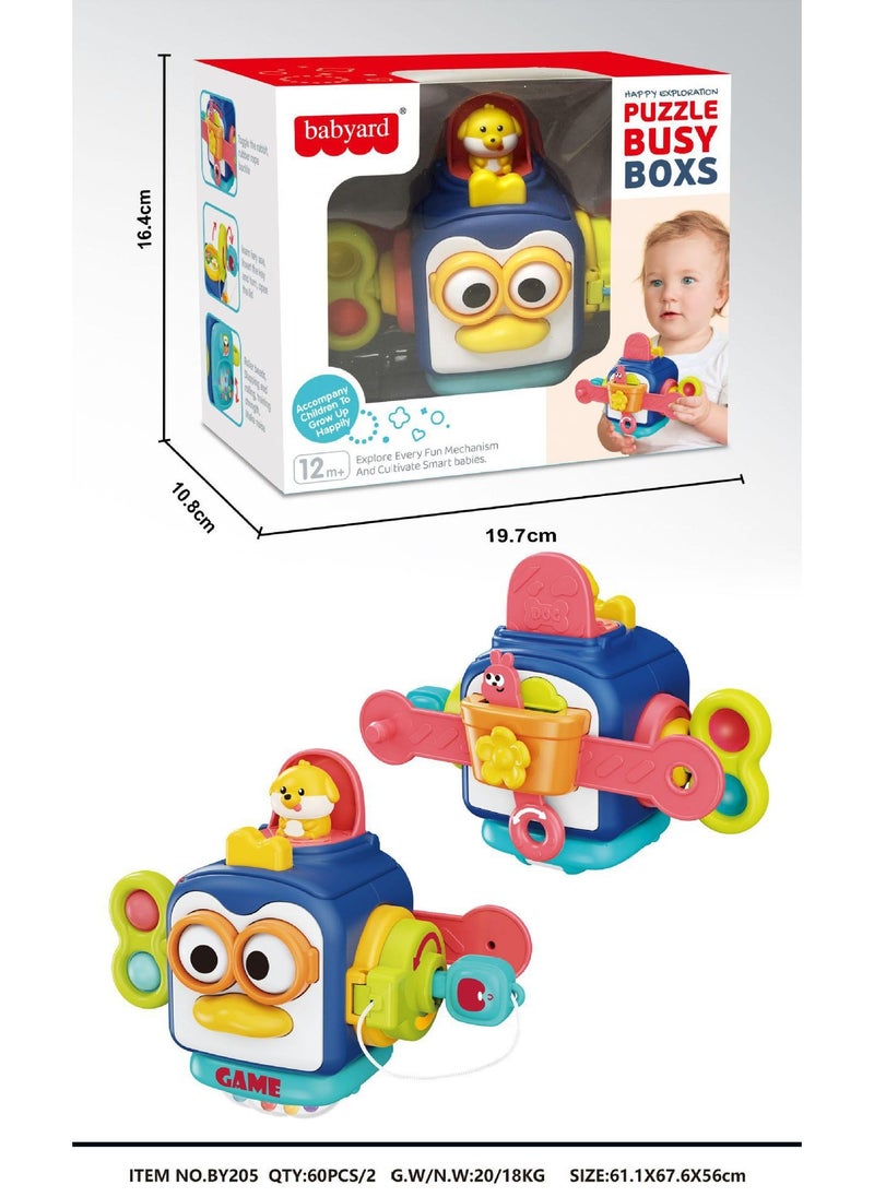 Interactive Penguin Busy Ball Montessori Toy for Toddlers BY205 hexahedral Penguin busy ball [English window box]] 