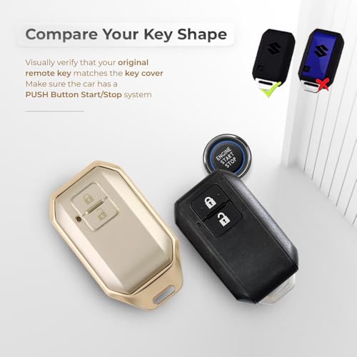 Keyzone Aluminium Alloy Key Cover for Baleno, Jimny, Grand Vitara, Xl6, Ignis, Swift, Ertiga, Fronx, Brezza, Dzire, Glanza, Urban Cruiser Hyryder, Taisor 2b Smart Key (Silver Streak) - Image 2