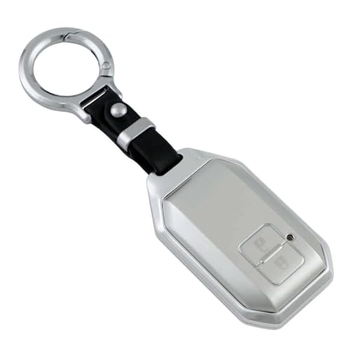 Keyzone Aluminium Alloy Key Cover for Baleno, Jimny, Grand Vitara, Xl6, Ignis, Swift, Ertiga, Fronx, Brezza, Dzire, Glanza, Urban Cruiser Hyryder, Taisor 2b Smart Key (Silver Streak) - Image 1