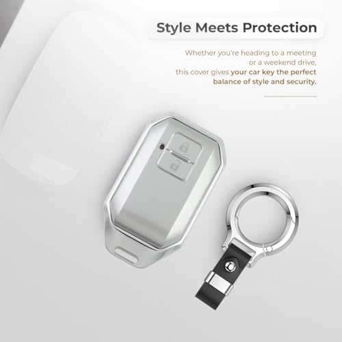 Keyzone Aluminium Alloy Key Cover for Baleno, Jimny, Grand Vitara, Xl6, Ignis, Swift, Ertiga, Fronx, Brezza, Dzire, Glanza, Urban Cruiser Hyryder, Taisor 2b Smart Key (Silver Streak) - Image 3