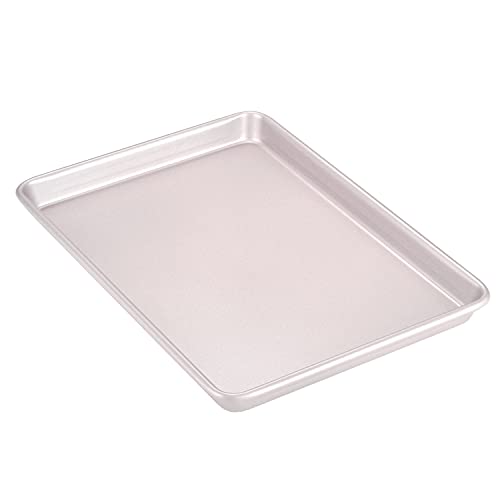CHEFMADE 13-Inch Rimmed Baking Pan, Non-Stick Carbon Steel Cookie Sheet Pan for Oven Roasting Meat Bread Jelly Roll Battenberg Pizzas Pastries 9.7" x 13.6" x 1" (Champagne Gold) - Image 1