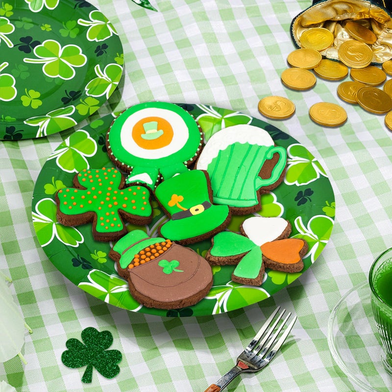 Aixuler St Patrick's Day 40Pcs Disposable Paper Plates,Including 20pcs 9" and 20pcs 7" Plates,Strong and Sturdy Disposable Plates for St Patrick's Day Party, Dinner, Holiday, Picnic,Dinner Table, Wedding - Image 5