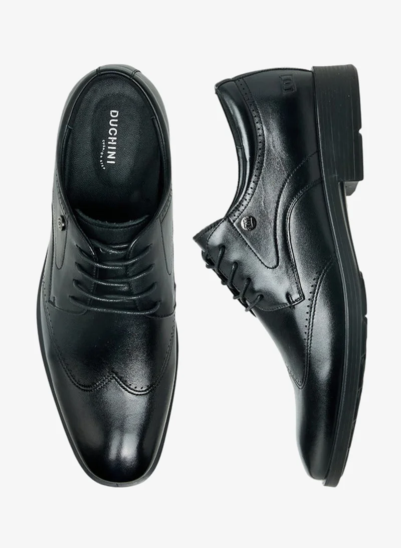 DUCHINI Men Lace-Up Leather Derby Shoes