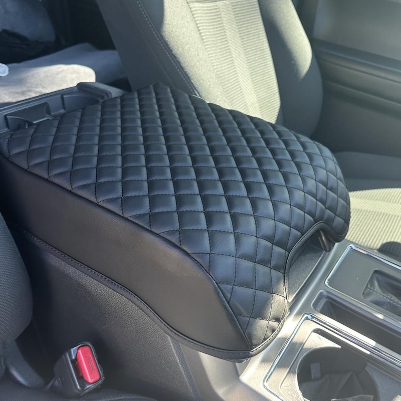 غطاء كونسول مركزي من زياوشون لفورد F150 20152020 F250 F350 F450 20172022 وإكسبيديشن 20182024 غطاء جلد لغطاء صندوق الذراع كونسول مركزي غطاء واقي لصندوق الذراع مقعد دلو فقط
