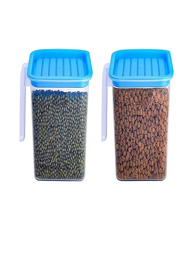 ACHARAJ Multipurpose Use Fridge Organizer Food Storage Container Space Saver, Stackable, Air-Tight Jars Bins with Lids Handle, Transparent, Multi-color, Pack of 2 - Image 1