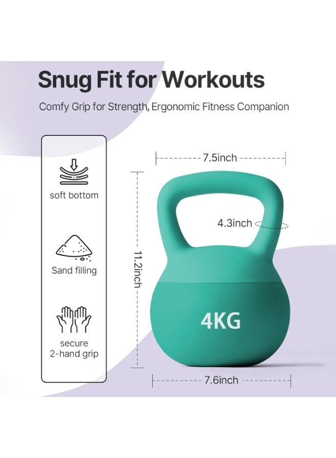 سبورت كيو كيتل بيل SportQ® ناعم بحشو رمل ومقبض عريض مانع للانزلاق | وزن آمن لتمارين السكوات واللونجز وتقوية الجسم - Image 3