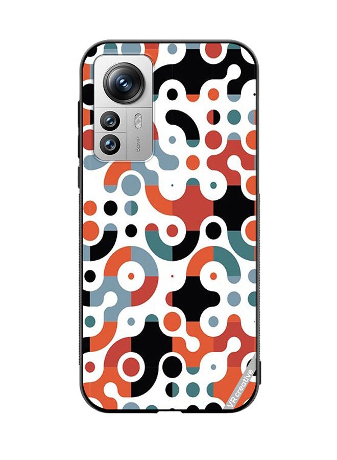 VR CREATIVE Protective Case Cover For Xiaomi 12X Geomatric Pattern Design Multicolour - Image 1