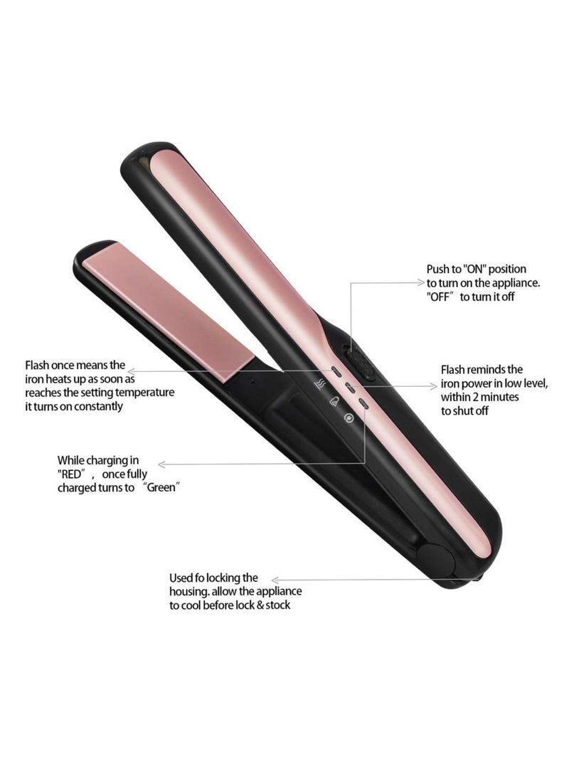 Zikra مكواة شعر، مكواة ومجعد لجميع تسريحات الشعر، مكواة مسطحة لمكواة الشعر، مكواة ومجعد لجميع تسريحات الشعر، هدية للفتيات والنساء (أسود) - Image 2