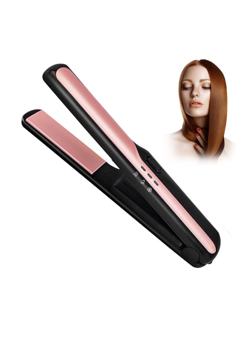 Zikra مكواة شعر، مكواة ومجعد لجميع تسريحات الشعر، مكواة مسطحة لمكواة الشعر، مكواة ومجعد لجميع تسريحات الشعر، هدية للفتيات والنساء (أسود) - Image 1