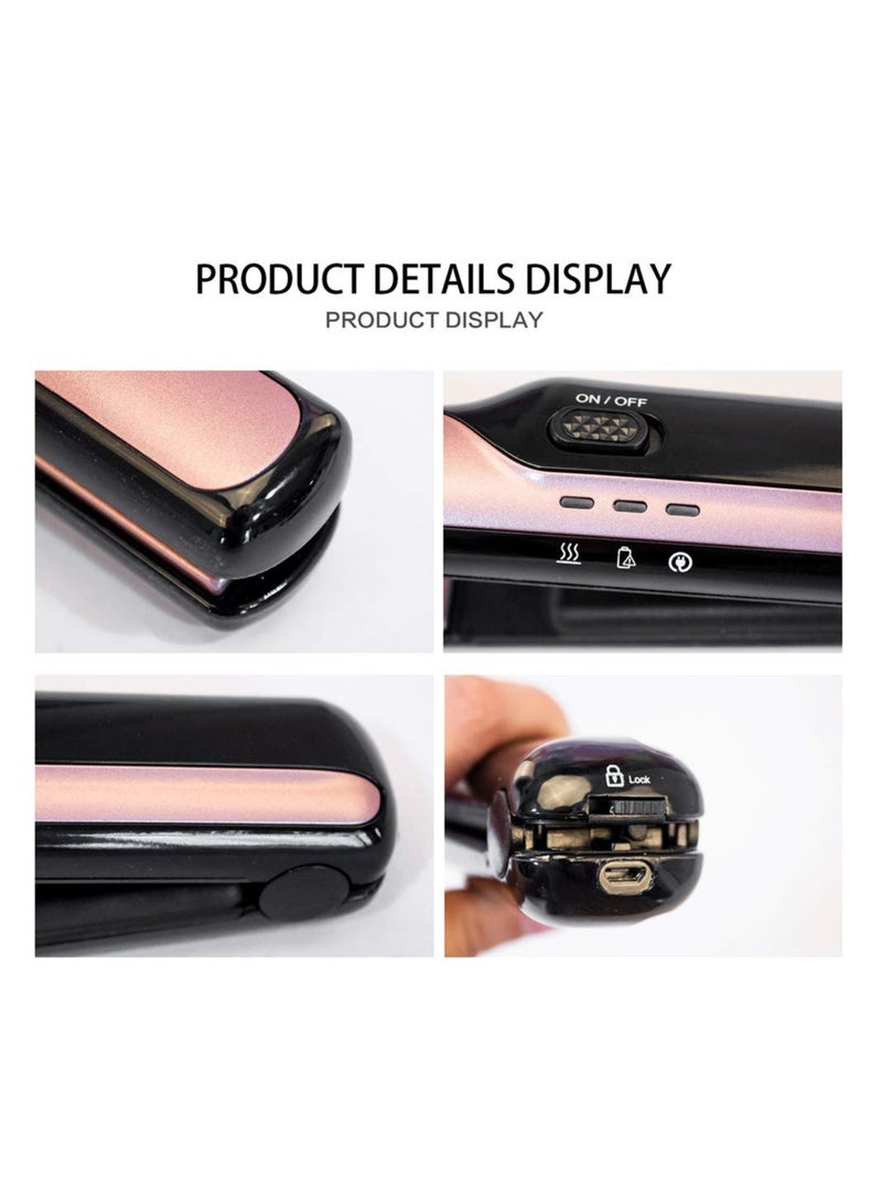 Zikra مكواة شعر، مكواة ومجعد لجميع تسريحات الشعر، مكواة مسطحة لمكواة الشعر، مكواة ومجعد لجميع تسريحات الشعر، هدية للفتيات والنساء (أسود) - Image 5