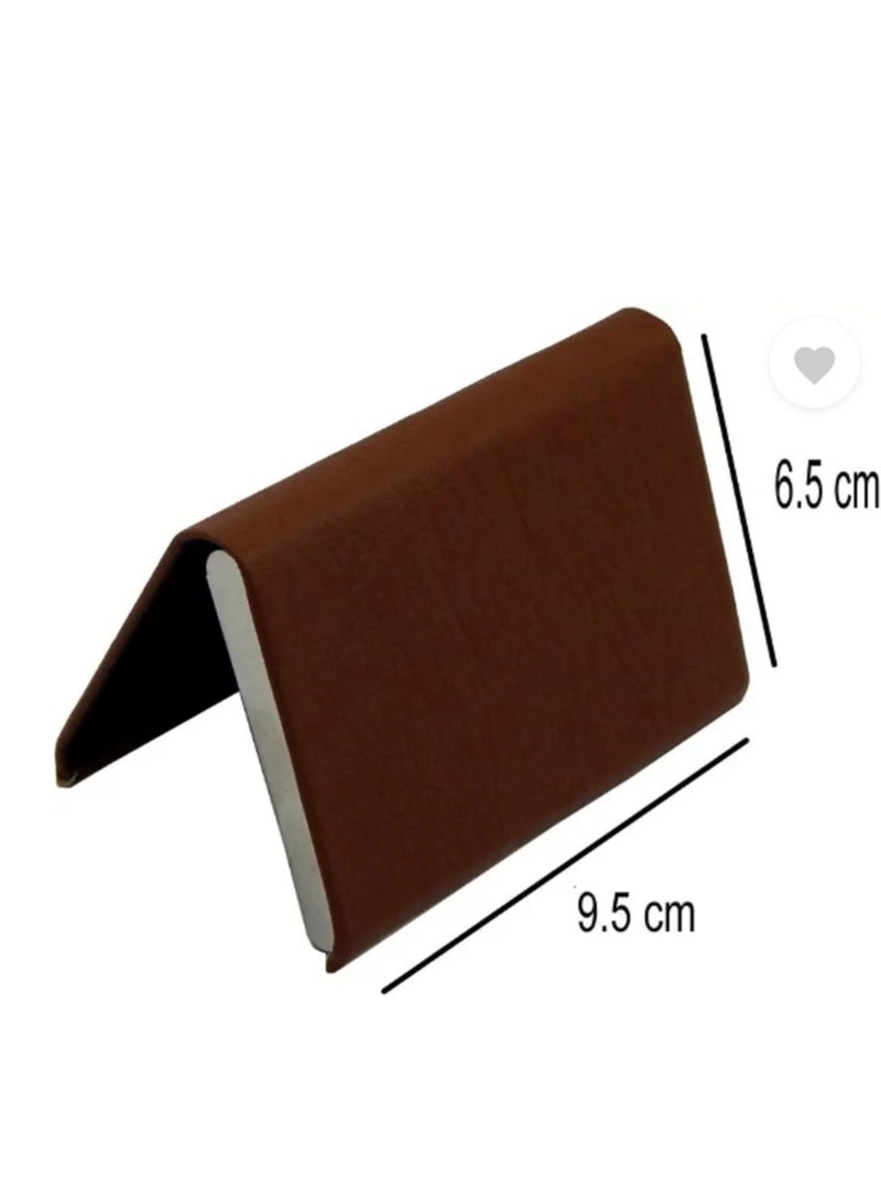 zoba Luxury Leather Card Holder with Metal Interior - High Quality Design - Havana  - Image 5