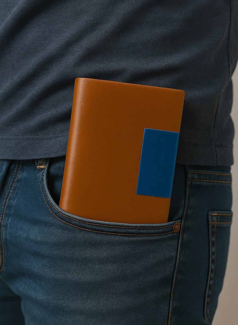 zoba Luxury Leather Card Holder with Metal Interior - High Quality Design - Havana  - Image 1