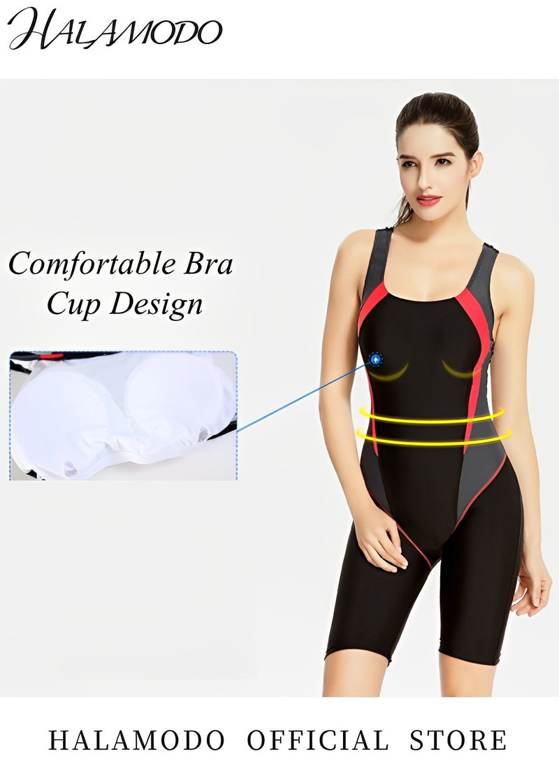 Generic Women's One Piece Swimsuit Short Sleeve Quick-Dry Swimwear Conservative Beachwear Bathing Suit Sports Suits Backless Jumpsuit  - Image 3
