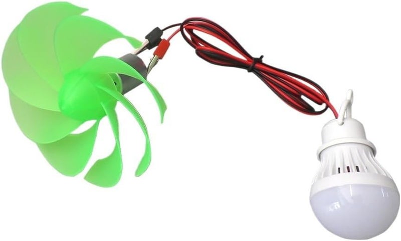 Wind Generator, 10Pcs Mini Wind Motor Blade with Bulb DIY Kit Power Alternative Energy Generator Electrical Equipment,for Home, Farm, RVs, Boats - Image 1