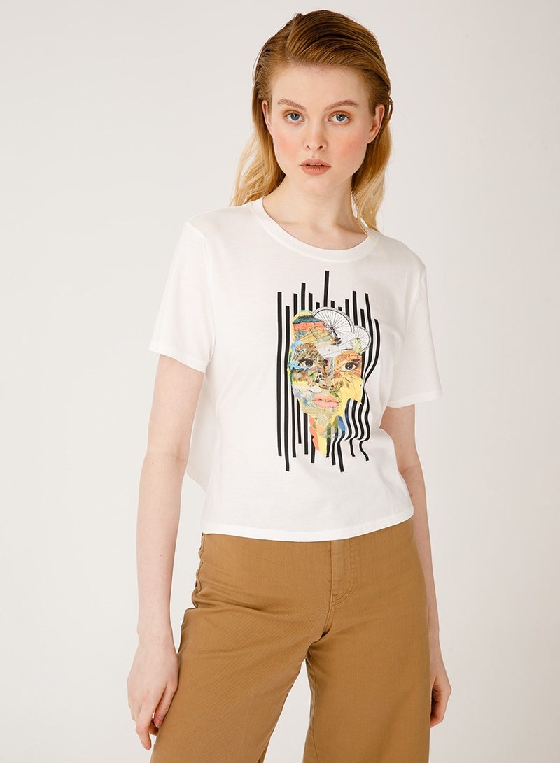 Biggdesign Nature Women's T-Shirt, Printed T-Shirt, Short Sleeve, Women's T-Shirt, Soft Cotton, Casual T-shirts, Medium Size - Image 1