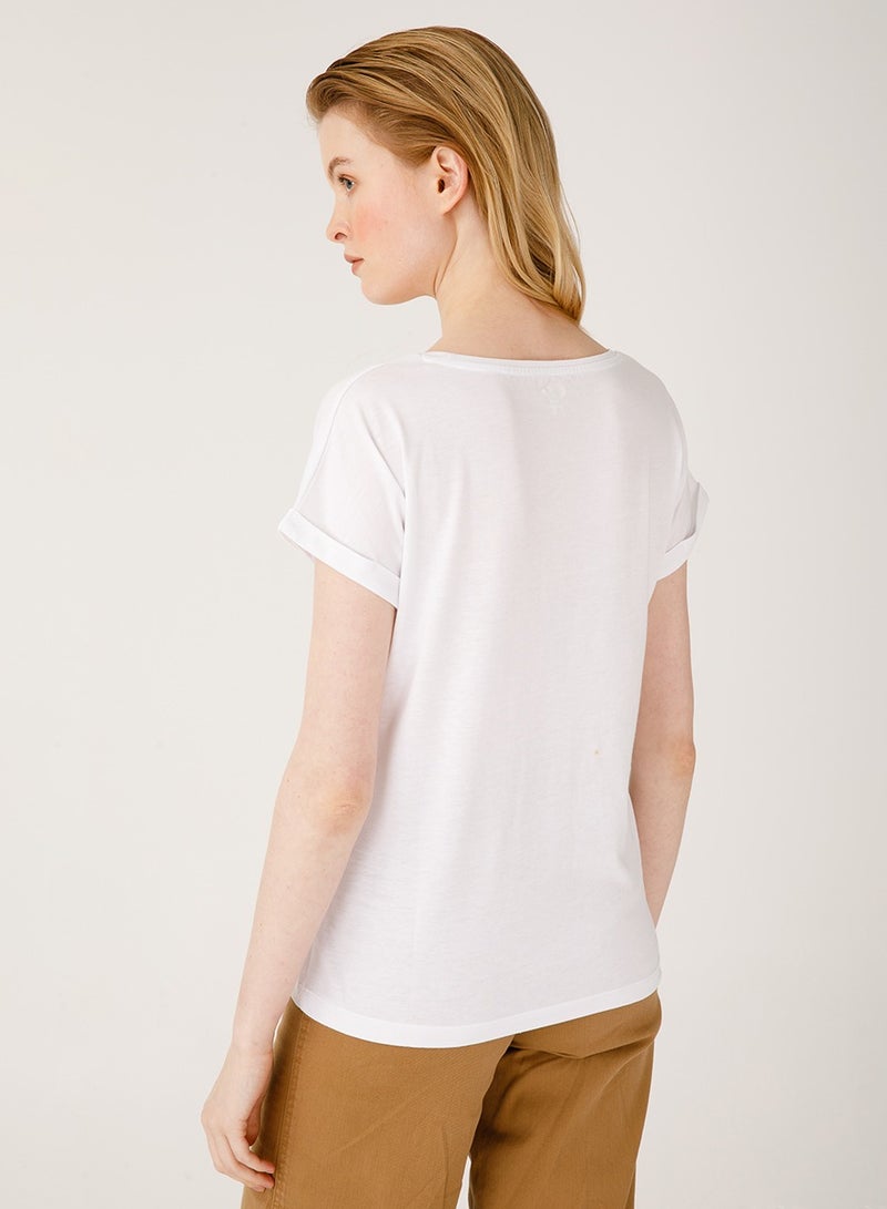 Biggdesign Nature Women's T-Shirt, Printed T-Shirt, Short Sleeve, Women's T-Shirt, Soft Cotton, Casual T-shirts, Medium Size - Image 2