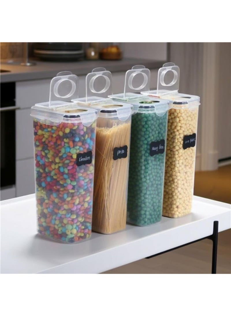 DANUBE HOME Kitchen Essentials 4-Piece Canister Set with Chalkboard Labels – Airtight Storage Jars for Pantry, Spice, Coffee Organization, Durable Kitchen Containers - Image 1