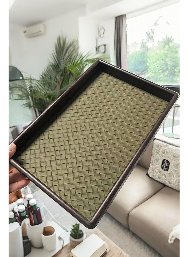 nehem 2 pcs Wood Grain Serving Tray Decorative Trays for Jewelry/ring/watch/coffee  - Image 4