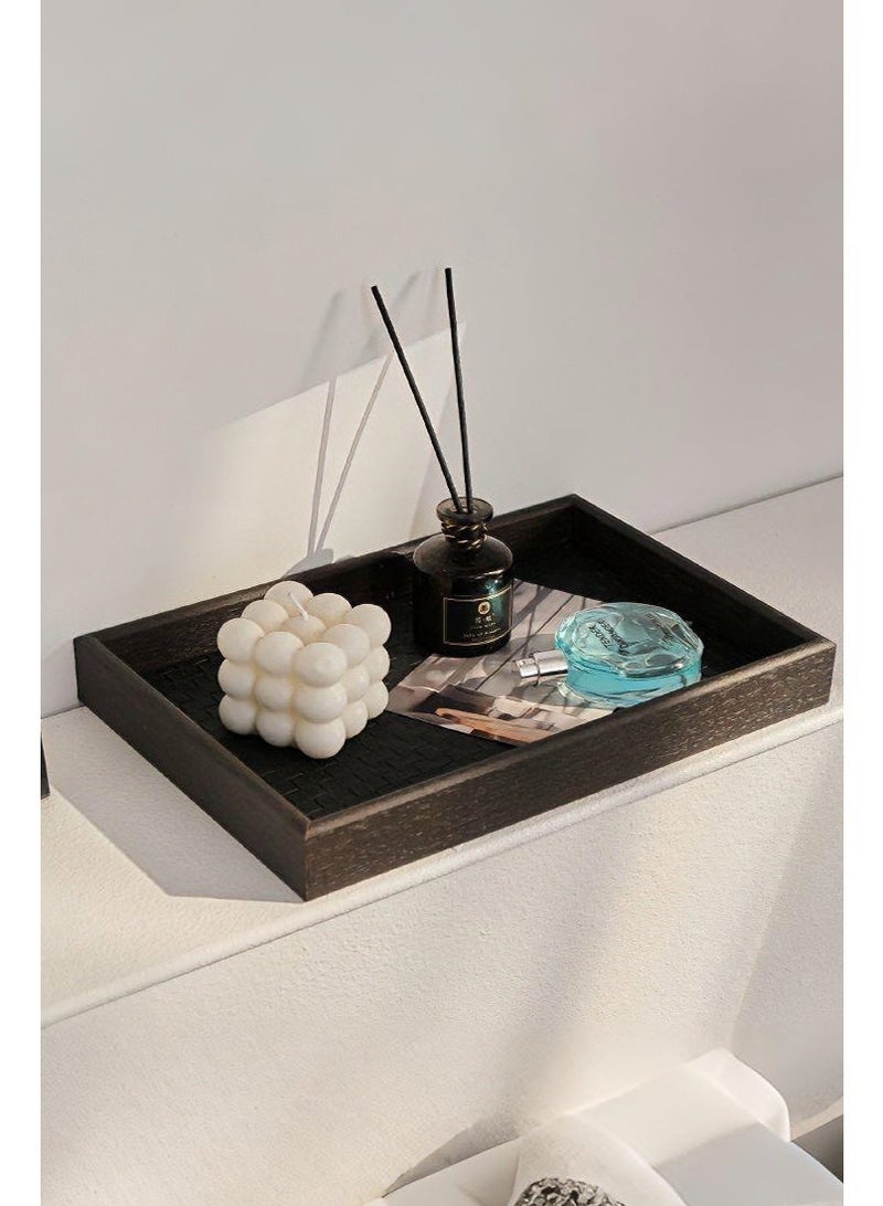 nehem 2 pcs Wood Grain Rectangle Serving Tray Holds Candles, Bathroom Soap Dish Tea Tray Decorative Trays for Jewelry/ring/watch/coffee/Breakfast/Make Up Decorative Trays ﻿ - Image 4