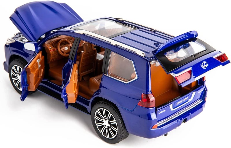 BDTCTK Kids Boy and Girl 1/24 Lexus 570 Off-Road in Luxury SUV Model Car Toy(Blue) - Image 5