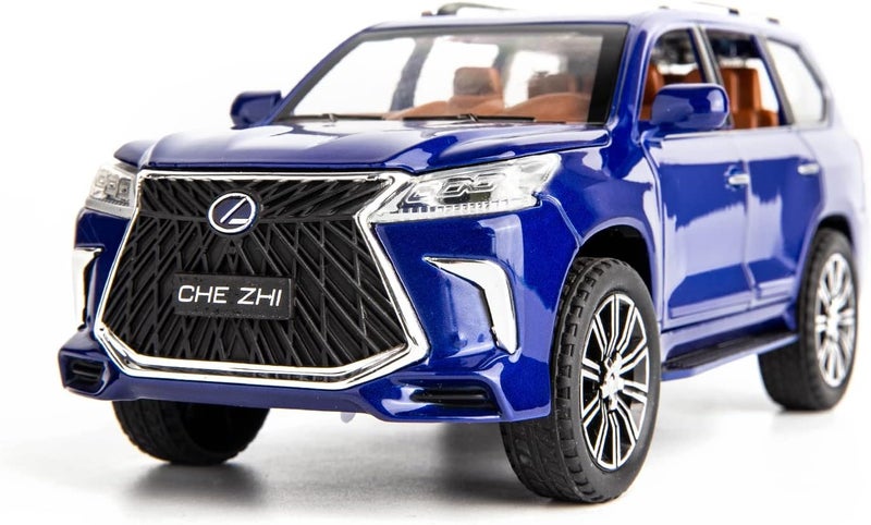 BDTCTK Kids Boy and Girl 1/24 Lexus 570 Off-Road in Luxury SUV Model Car Toy(Blue) - Image 1