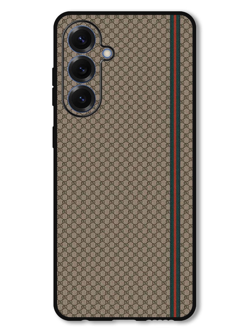 Theodor Protective Case Anti Scratch Shock Proof Bumper Cover For Samsung Galaxy S25 Red Green Strip On Brown Pattern - Image 1